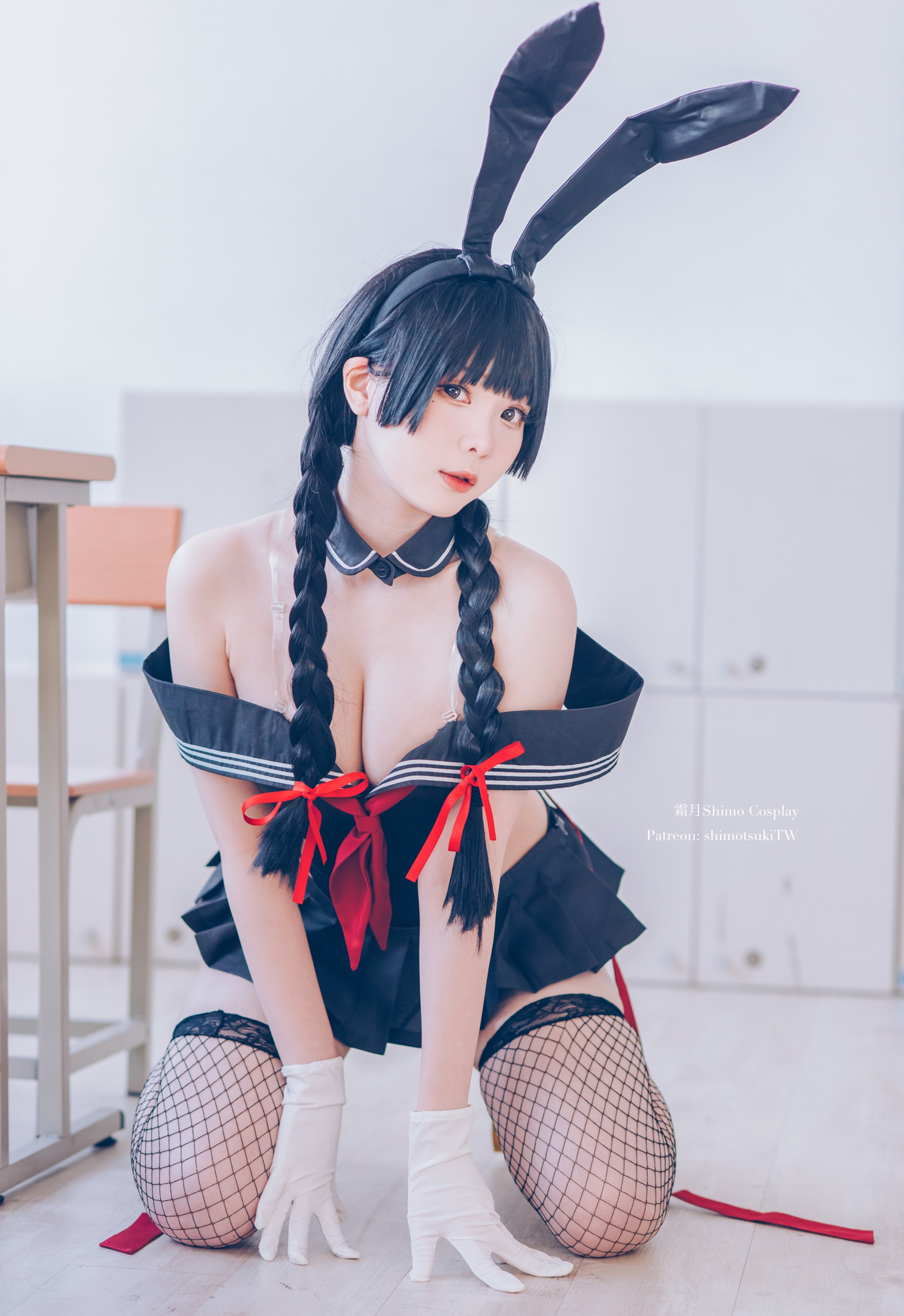 图片[1]-霜月shimo – NO.046 卯月桃子 水手服兔女郎 [19P]-XikXak